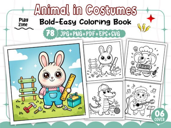 78 Easy Animal in Costumes Coloring Book for KDP Interiors – A Detailed Evaluation