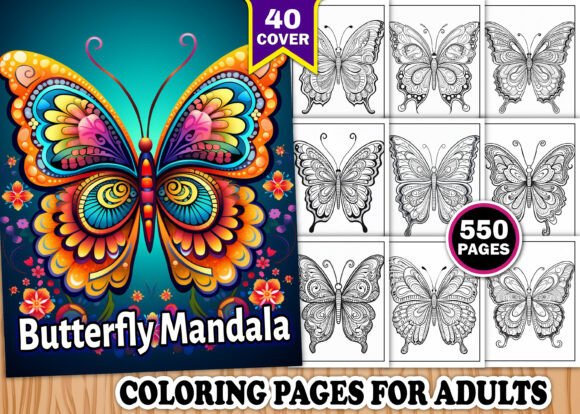 Adults Butterfly Mandala Coloring Book