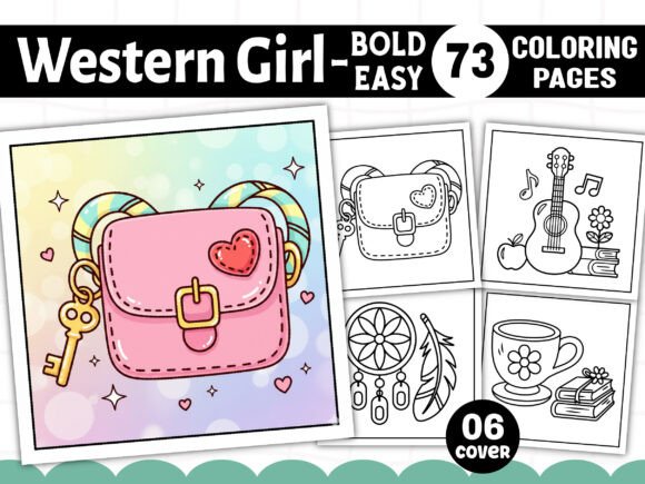 Bold and Easy Western Girl Coloring Book