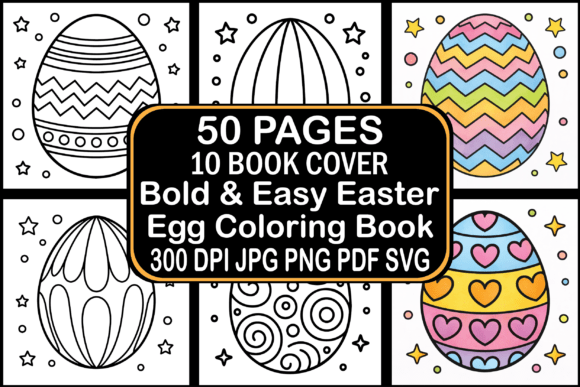 Bold Easy Easter Egg Coloring Book: A Creative KDP Interior for Adults