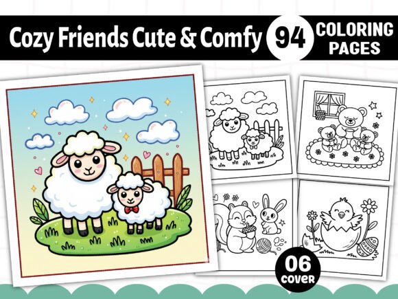 Cozy Friends Cute Comfy Coloring Pages