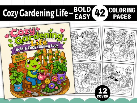 Cozy Gardening Life Coloring Book