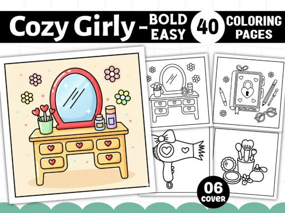 Cozy Girly Coloring Pages Bold Easy – Evaluating the High-Resolution KDP Interior Set