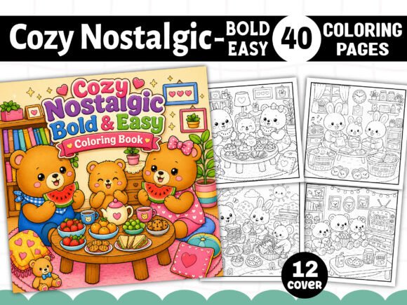 Cozy Nostalgia Cute Comfy Coloring Book: A Creative Escape for All Ages