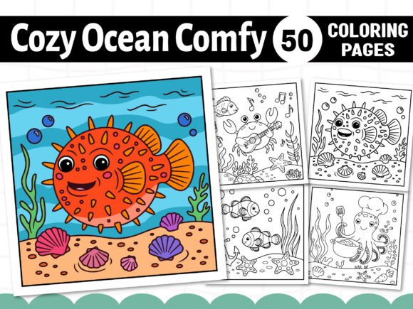 Cozy Ocean Comfy Adults Coloring Pages for Relaxation