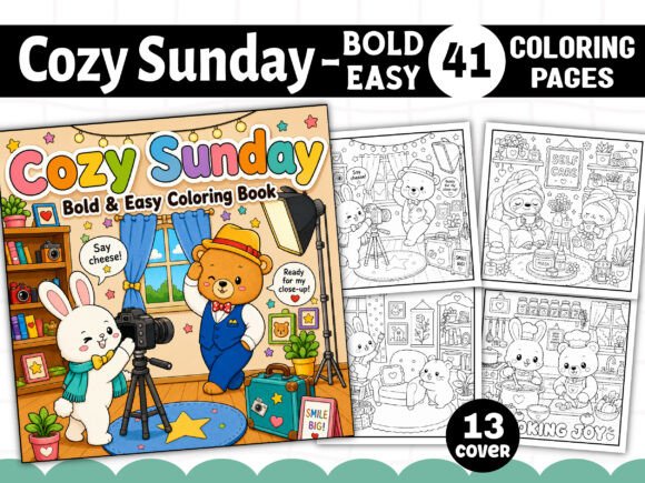 Cozy Sunday Cute Comfy Coloring Book: A Creative Escape for All Skill Levels