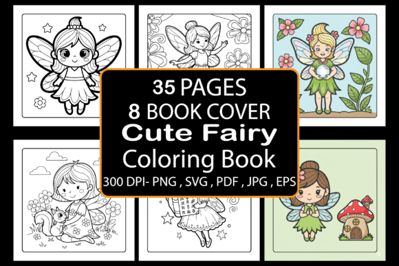 Cute Fairy Coloring Book for KDP and Creative Projects