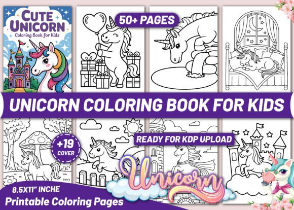 Cute Unicorn Coloring Book for Kids