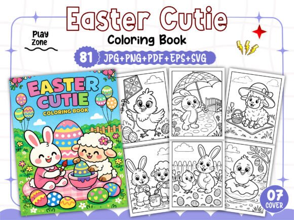 Easter Cutie Coloring Pages for Kids: Crafting a High-Resolution KDP Coloring Book Interior