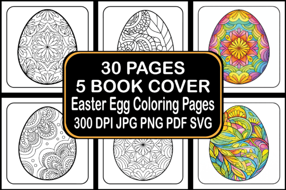 Easter Egg Coloring Pages Bundle
