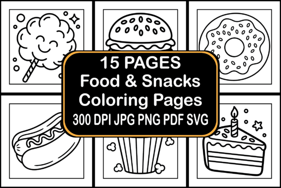 Food Snacks Coloring Pages for Relaxation and Creative Projects