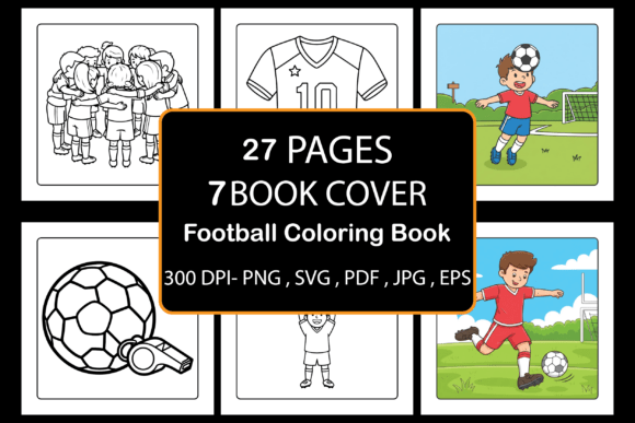 Football Coloring Book for KDP Publishers