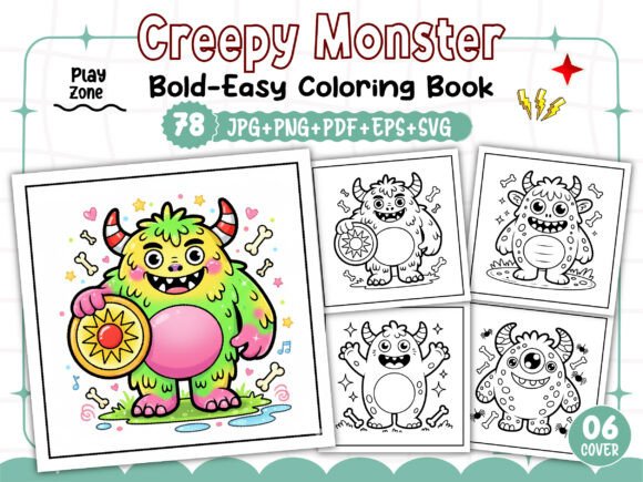 How to Build a Successful KDP Coloring Book Using Bold Easy Creepy Monster Pages