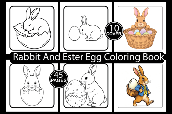 Rabbit and Ester Egg Coloring Book