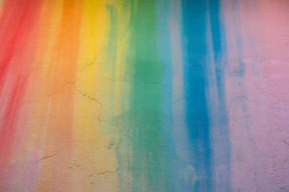 Rainbow Paint Splatter Art