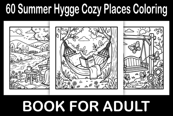 Summer Hygge Cozy Places Coloring Pages