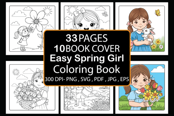 Unlock Creative Relaxation with the Easy Spring Girl Coloring Book for KDP and POD
